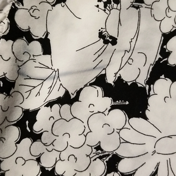 Chaps Women Black with White Polyester Cap Sleeve  Dress Size M - Picture 7 of 8